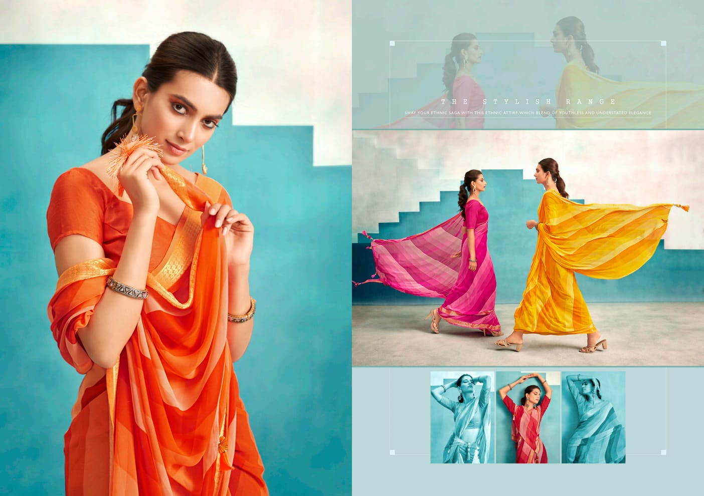 MADHU Designer Fancy Ethnic Wear Georgette Printed Saree Collection